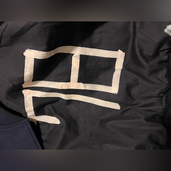 Golden Goose Bomber jacket in dark blue wool & leather sleeves - Picture 8 of 15